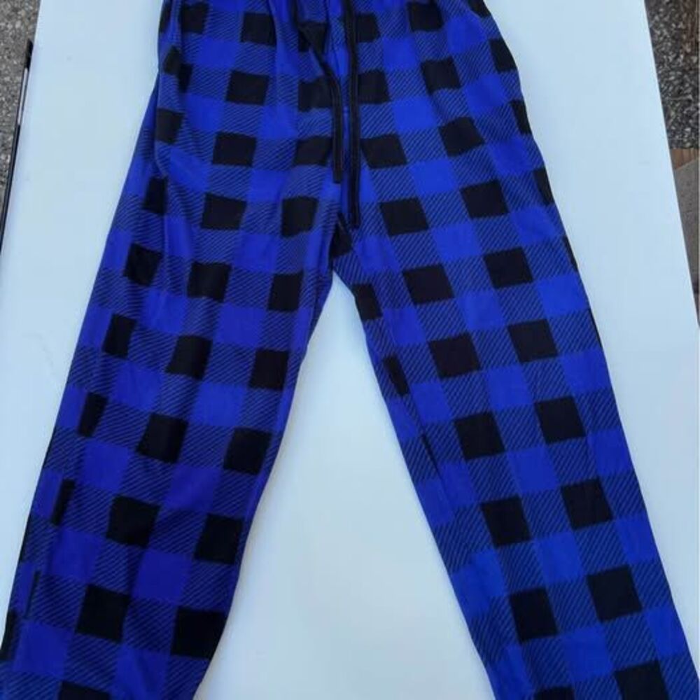 Stafford Men's Small Blue Buffalo Plaid Pajama Sleep Pants